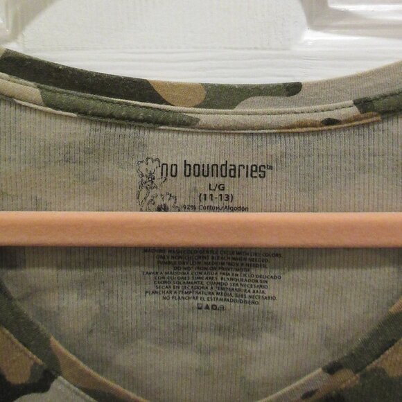 No Boundaries womens camoflauge shirt size L (11-13) - Picture 2 of 3